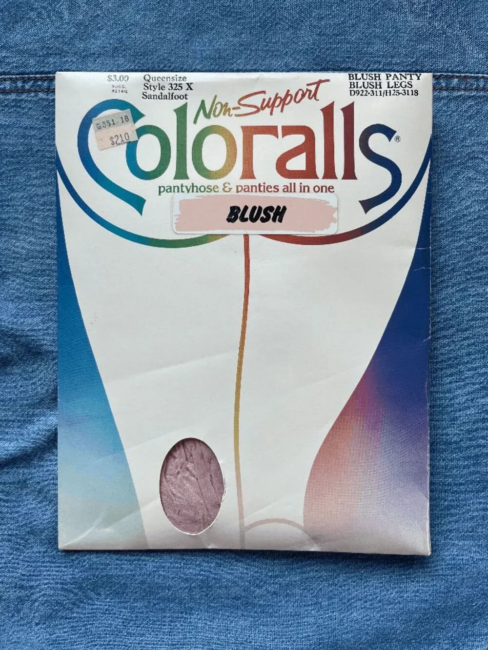 VTG Coloralls Pantyhose Blush Queen Size NOS 80s Deadstock Balletcore USA